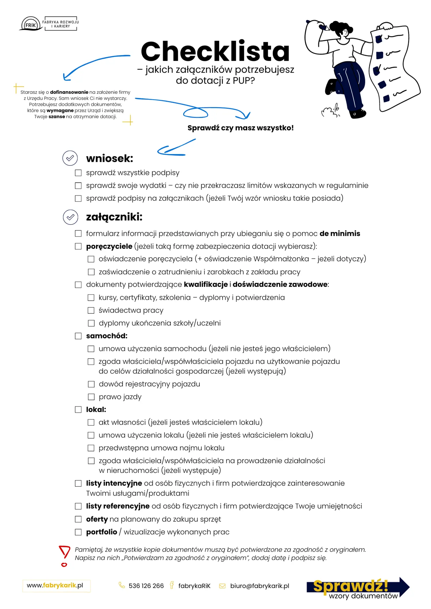 checklista – jakich załączników potrzebujesz do dotacji z pup